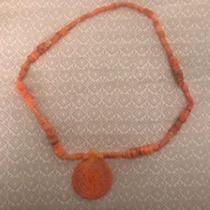 Orange Stone Tribal Necklace